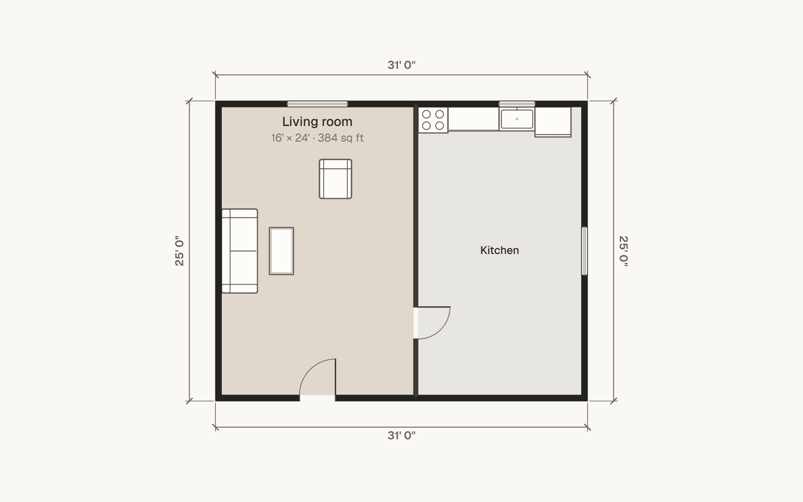 Room addition floor plan